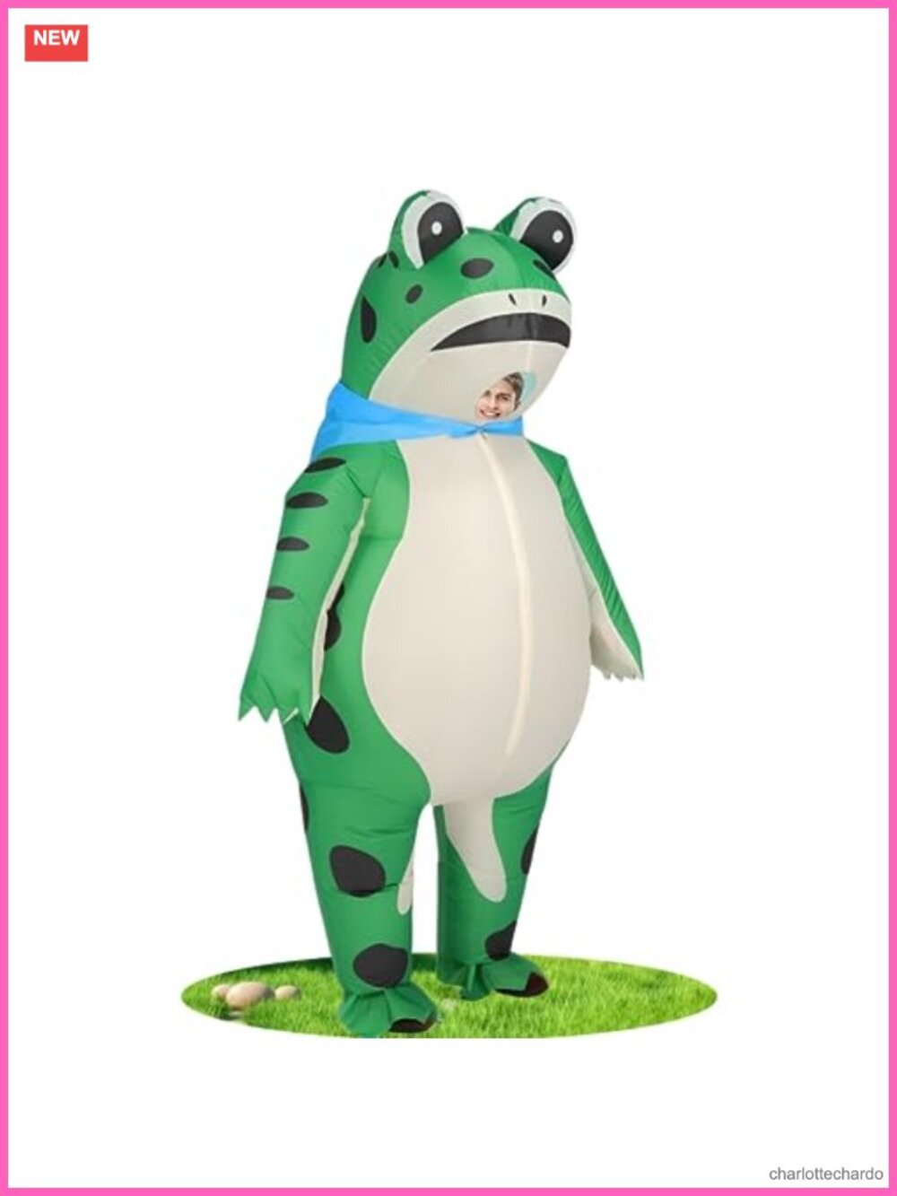 Inflatable Frog Costume Adult Full Body Polyester Halloween Blow Up Suit